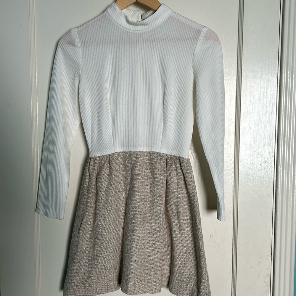 Vintage 1950’s long sleeve mixed media dress